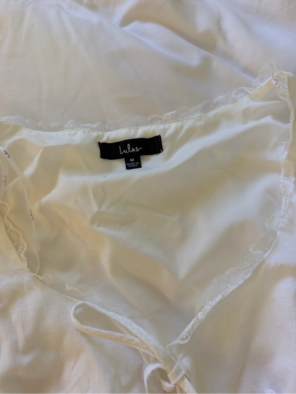 Lulus Tie Front White Shirt - Picture 2 of 5